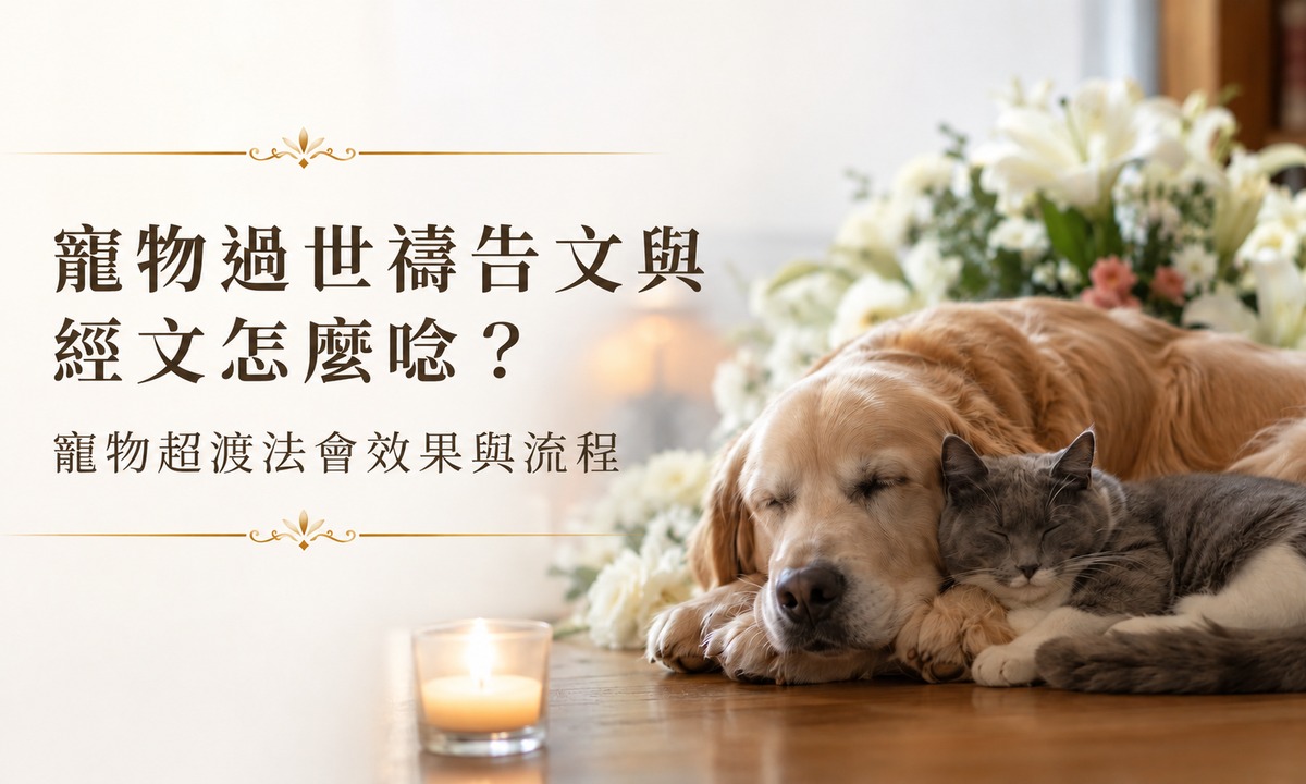 寵物過世禱告文與經文怎麼唸？寵物超渡法會效果與流程